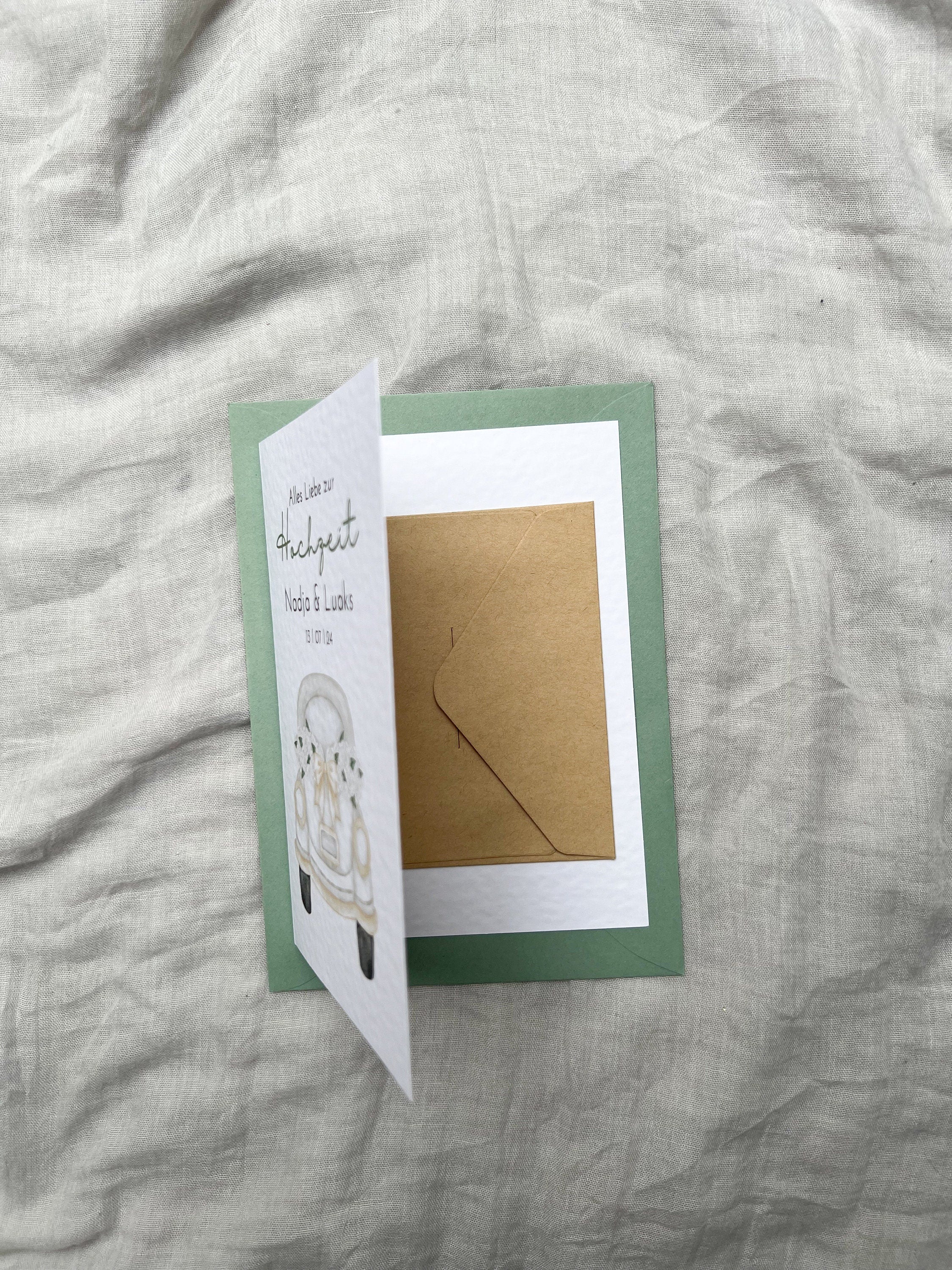 Personalisierte Hochzeitskarte mit Auto