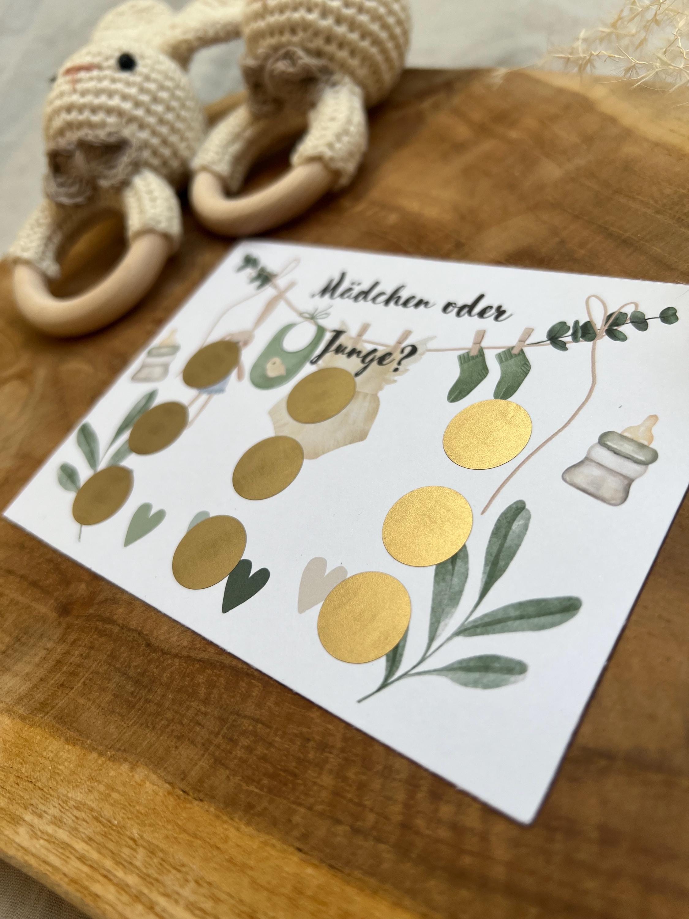 Green-Edition Gender Reveal Rubbelkarte
