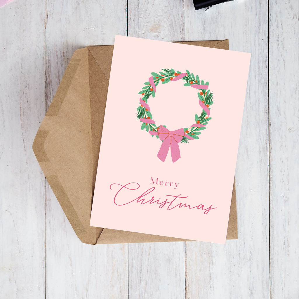 Weihnachtskarten – 5er Set Rosa