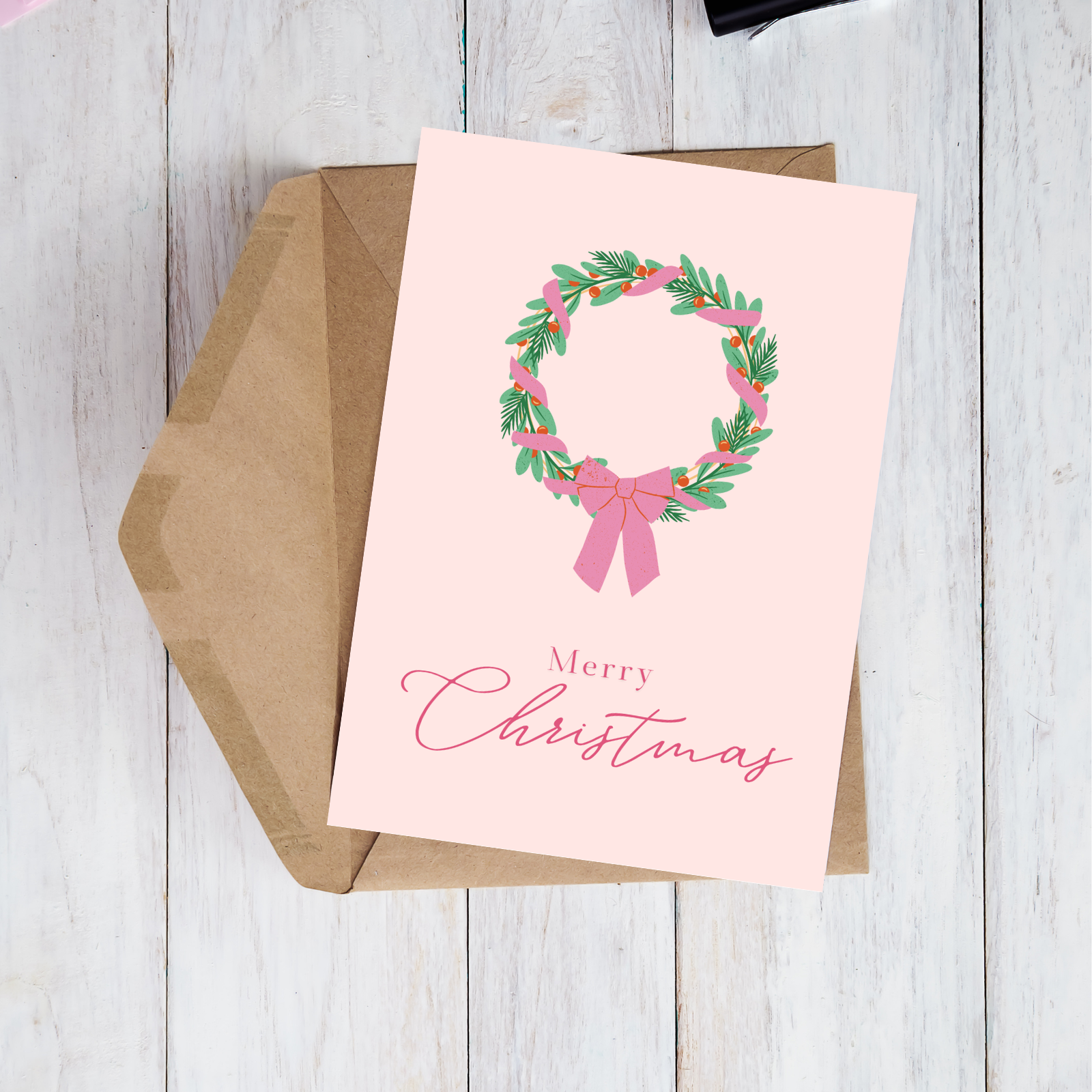 Weihnachtskarten – 5er Set Rosa