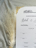 Islamische Eheurkunde – Design “Rauha” in weiß