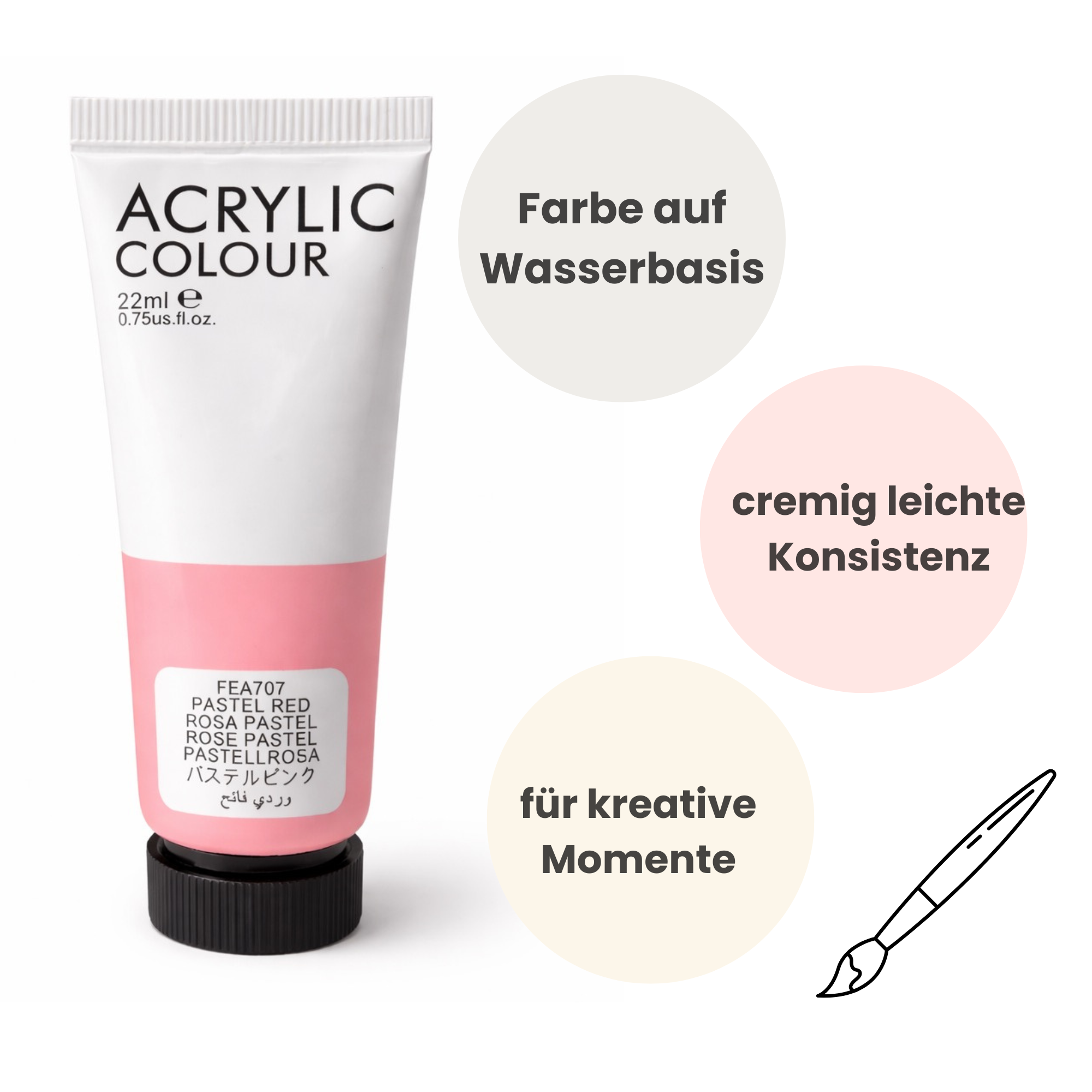 Acrylfarben Set – Grundfarben & Pastellfarben