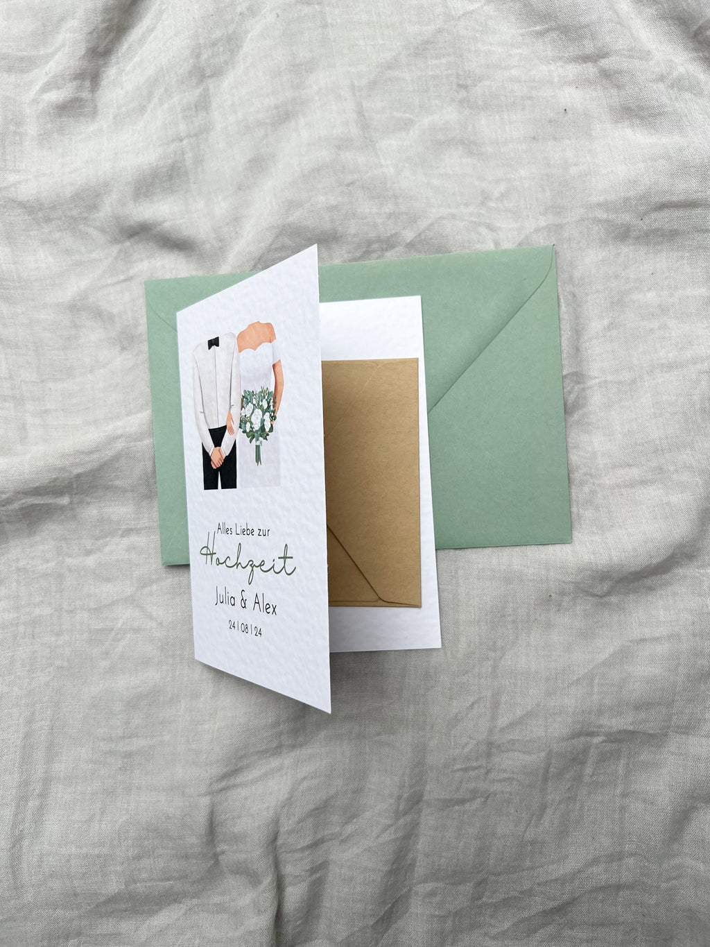 Personalisierte Hochzeitskarte mit Brautpaar –