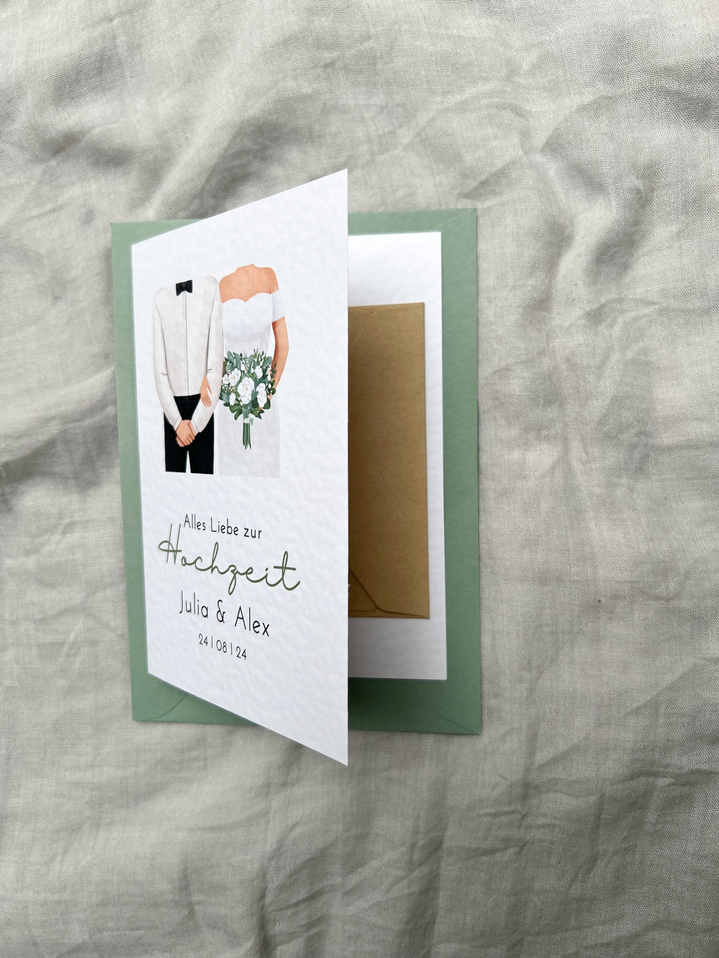 Personalisierte Hochzeitskarte mit Brautpaar –