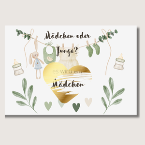 Green Edition Gender Reveal Rubbelkarte