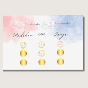 Gender-Reveal Rubbelkarte Rosa & Blau Edition