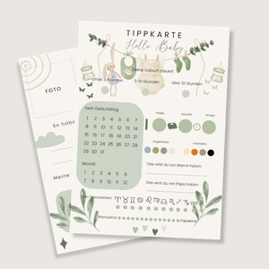 Green Edition - Baby Tippkarten