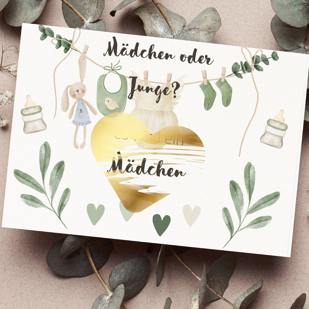 Gender Reveal Rubbelkarte - Green Edition
