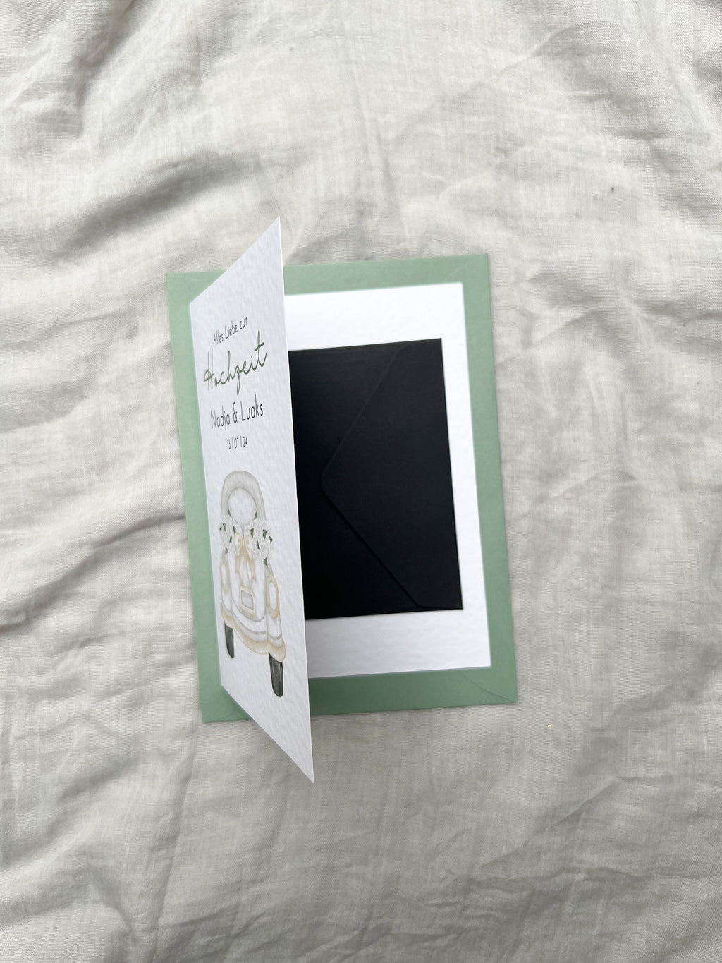 Personalisierte Hochzeitskarte mit Auto