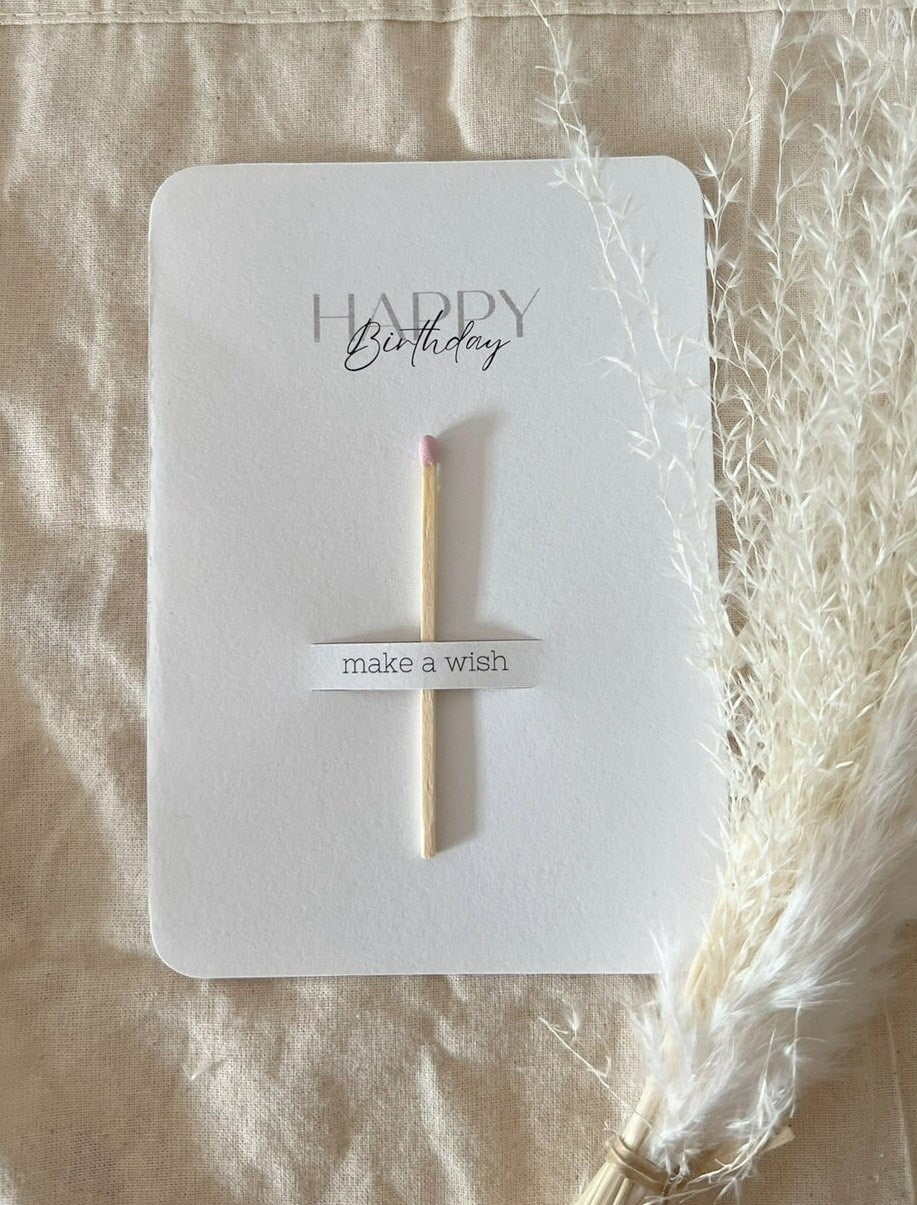 Geburtstagskarte Handgemacht "Make a wish"