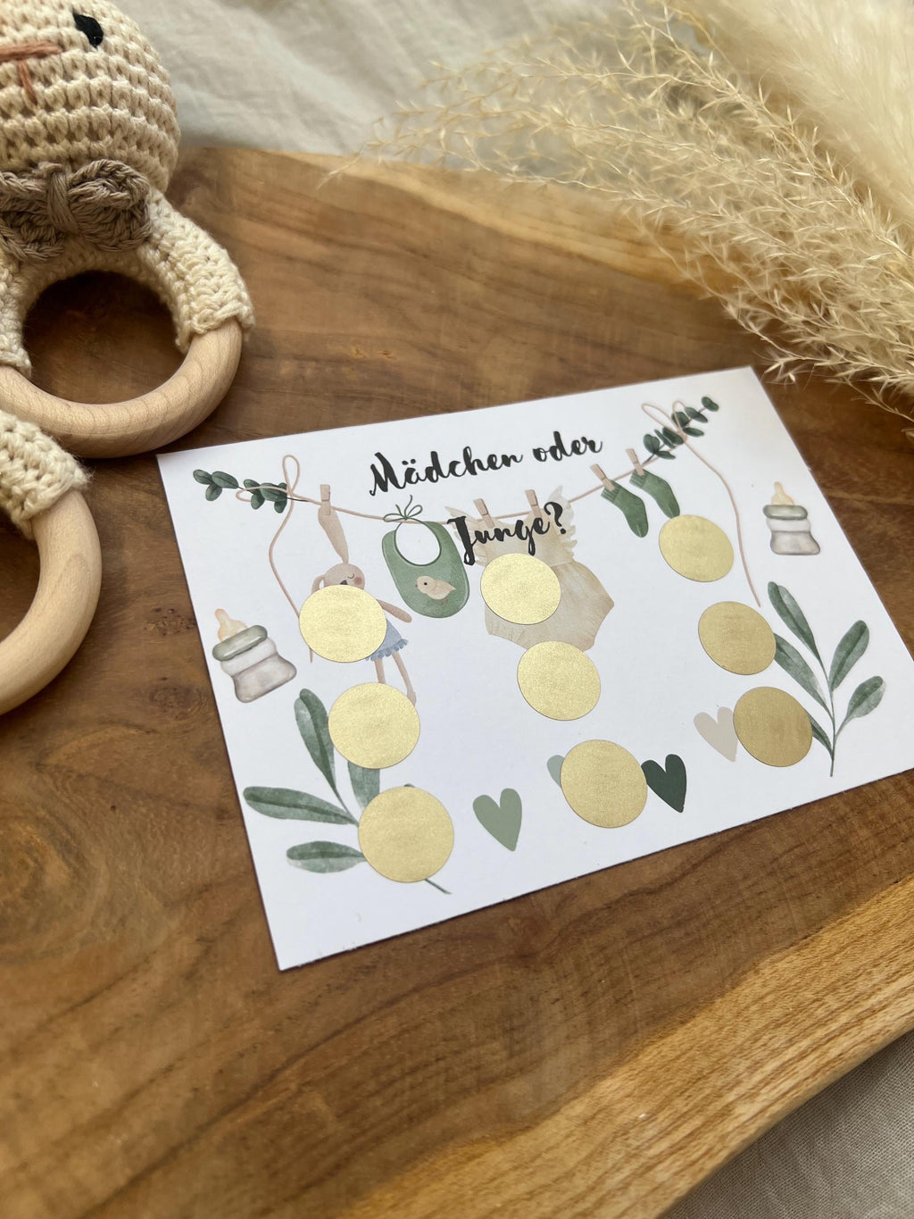 Green-Edition Gender Reveal Rubbelkarte