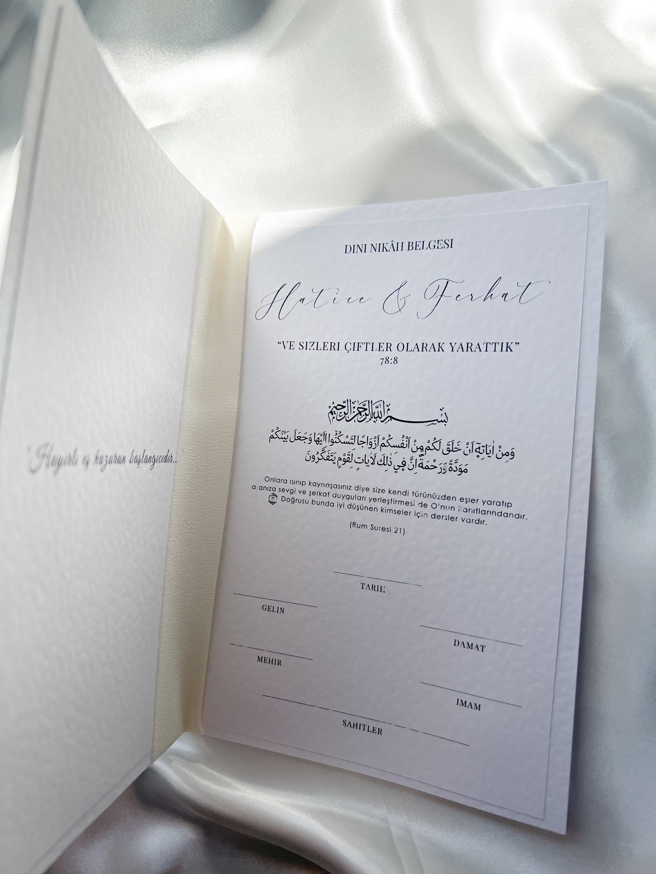 Islamisches Ehezertifikat im Heftformat - Design “Lunara”