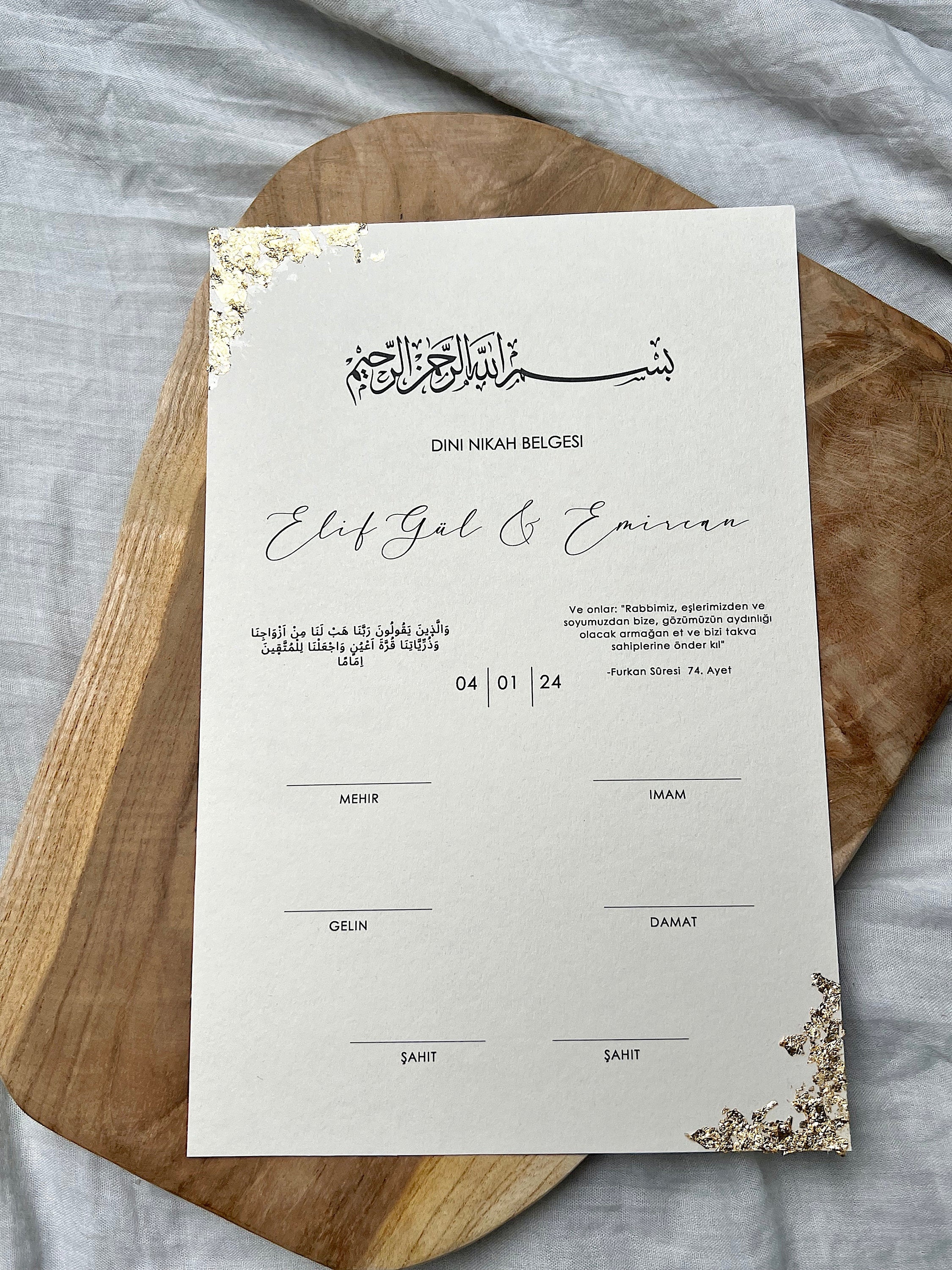 Dini Nikah Belgesi / Islamische Eheurkunde