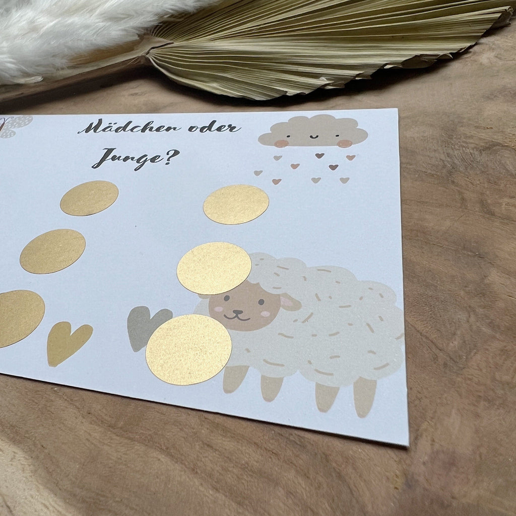 Boho Gender Reveal Rubbelkarte