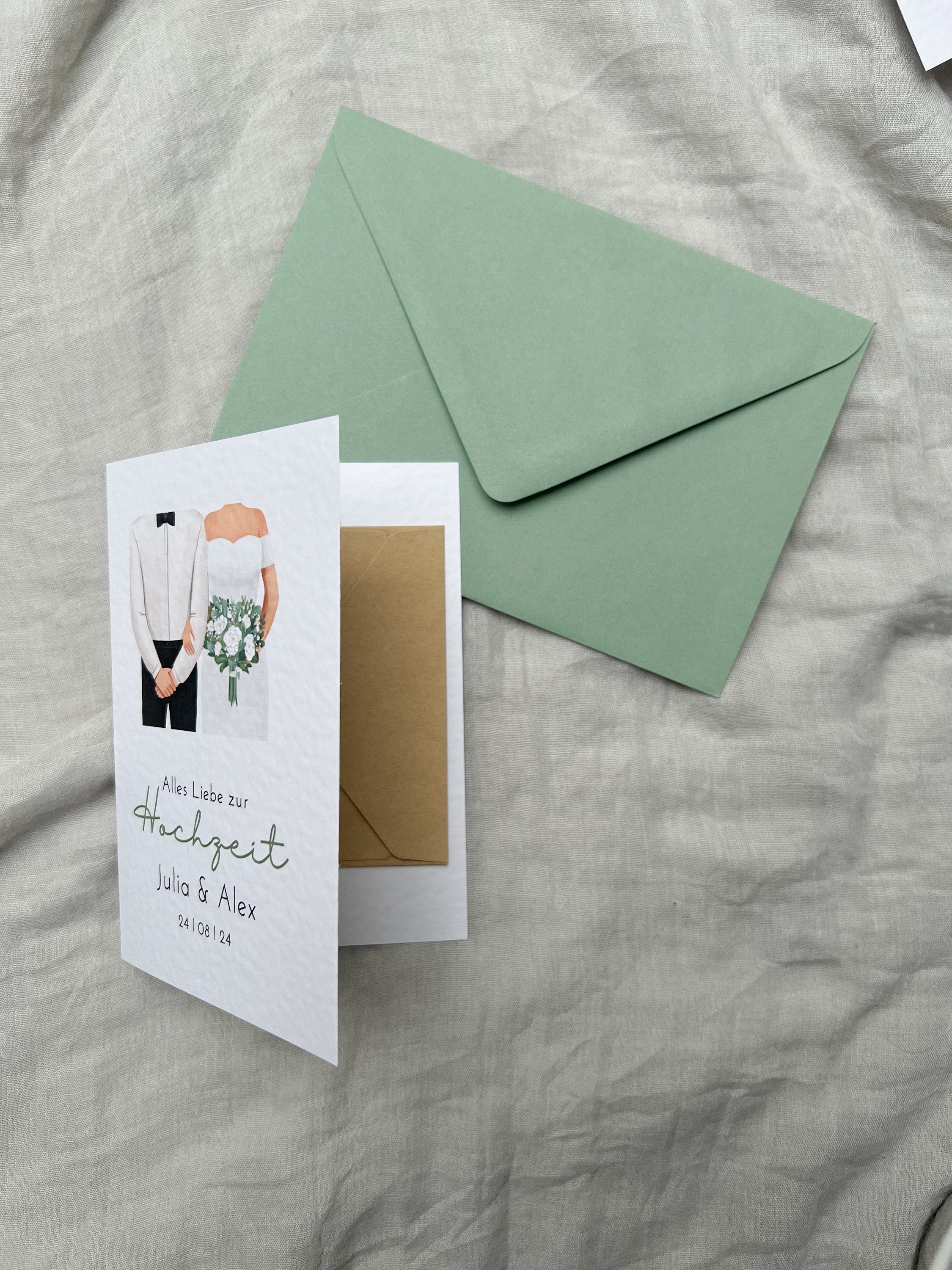 Personalisierte Hochzeitskarte mit Brautpaar –