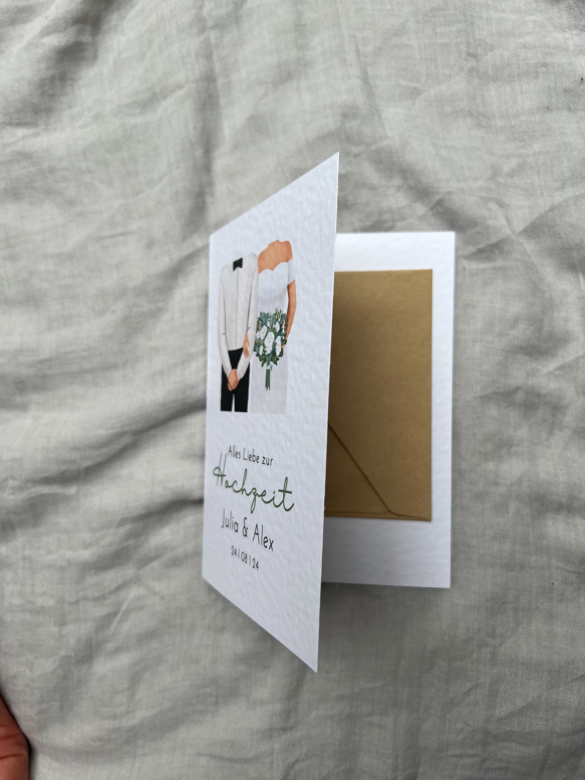 Personalisierte Hochzeitskarte mit Brautpaar –