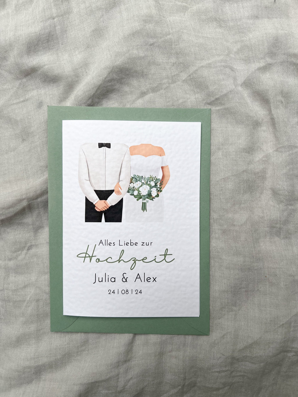 Personalisierte Hochzeitskarte mit Brautpaar –