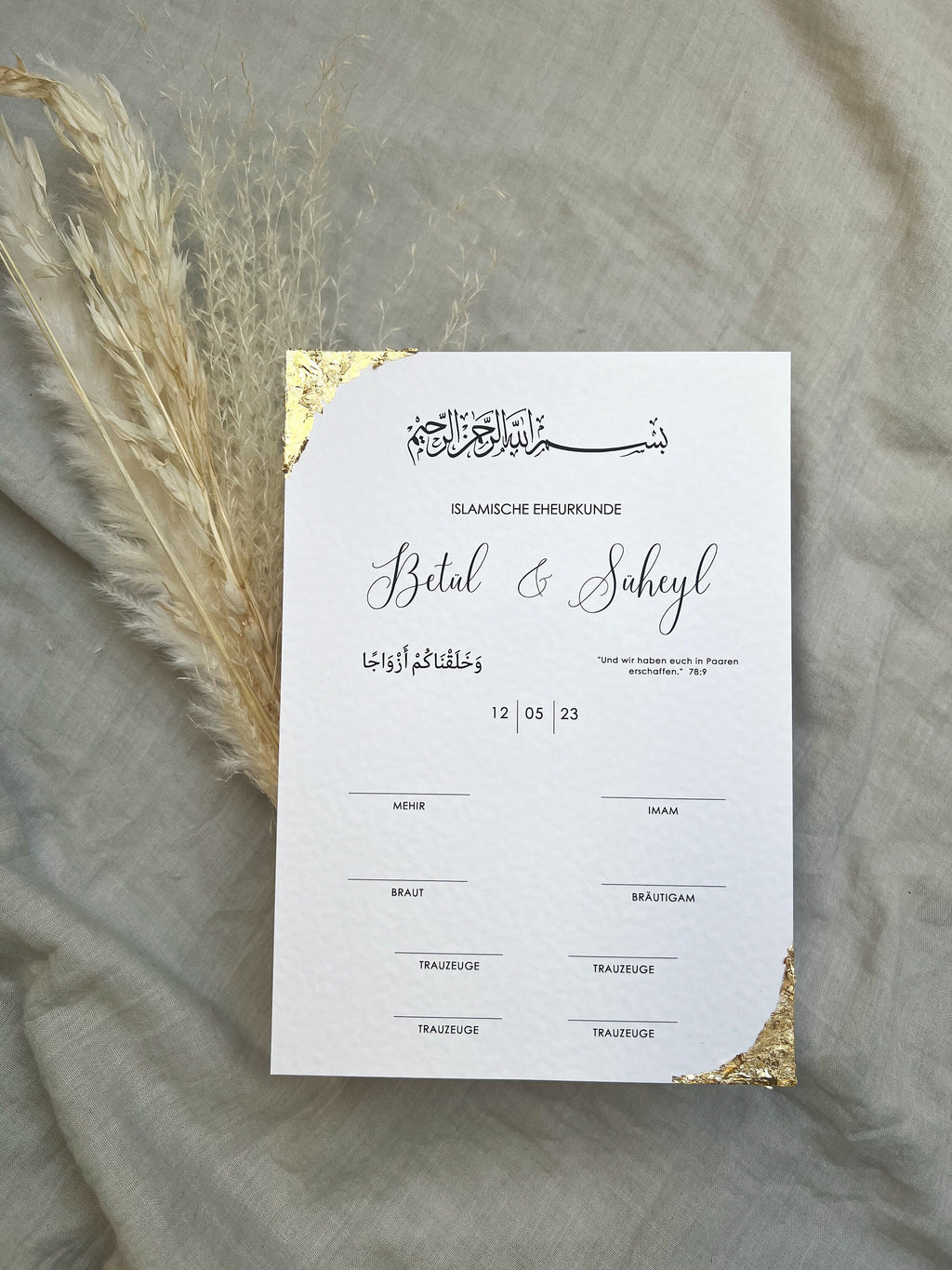 Islamische Eheurkunde – Design “Rauha” in weiß